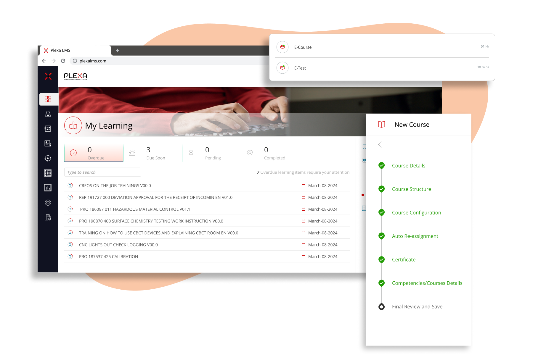 Plexa LMS setup interface